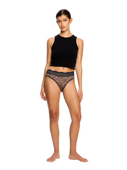 Modibodi Менструални бикини Modibodi Sensual Hi Waist Moderate Animalia Brown