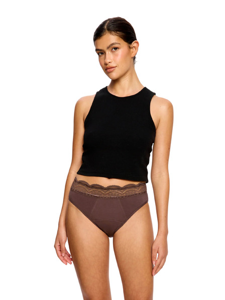 Modibodi Менструални бикини Modibodi Sensual Hi Waist Super Mahogany