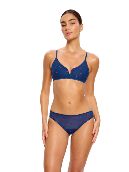 Modibodi Менструални слип Modibodi lntimates V Day Cheeky Brief Light Navy Chilli