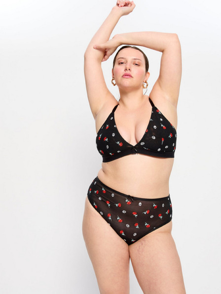 Modibodi Менструални бикини Modibodi Intimates V Day Hi Waist Brief Moderate-Heavy Black Rose