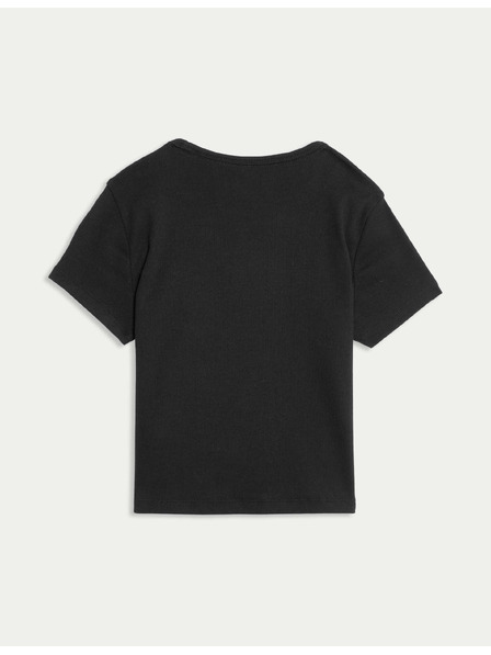 Marks & Spencer Рибана тениска с висок процент памук (2–16 години) Marks & Spencer черна