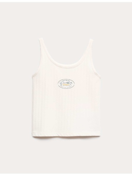 Marks & Spencer Топ с кръчмалски плетен узор със висок процент памук (6–16 години) Marks & Spencer кремав
