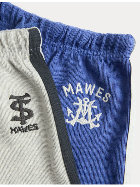 Marks & Spencer Комплект 2 бр. пижамни шорти със висок процент памук (1–16 години) Marks & Spencer синя