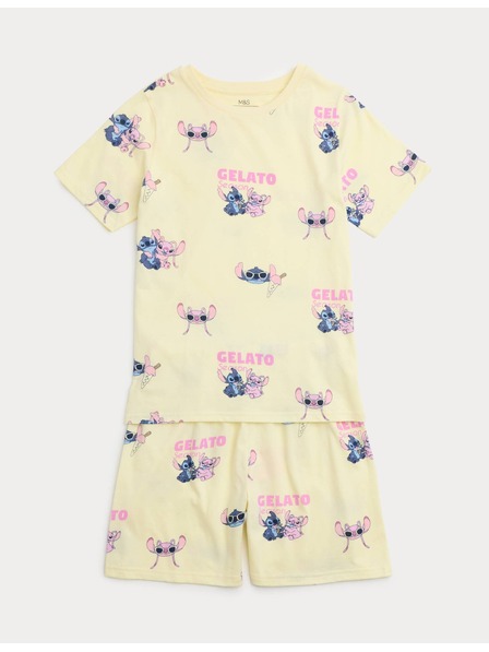 Marks & Spencer Пижама Lilo & Stitch™ от чист памук (3–16 години) Marks & Spencer жълта