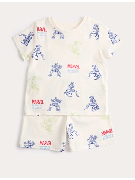 Marks & Spencer Памучна пижама с мотив Marvel™ (3–12 години) Marks & Spencer кремав