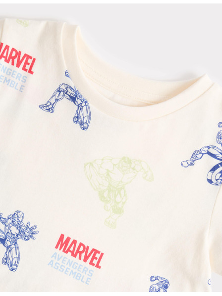 Marks & Spencer Памучна пижама с мотив Marvel™ (3–12 години) Marks & Spencer кремав
