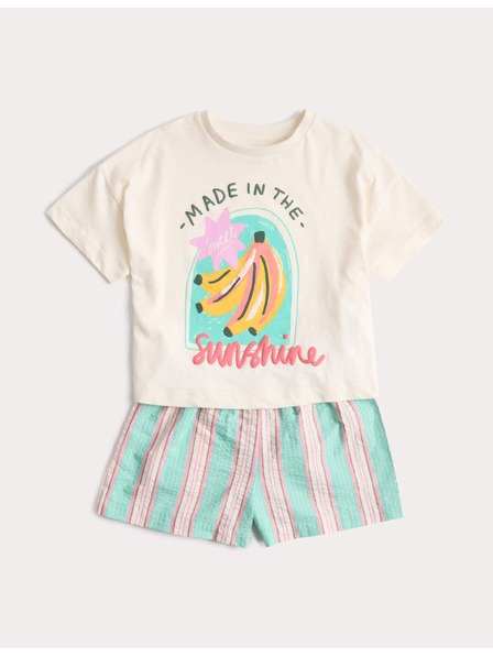 Marks & Spencer Пижама от чист памук със свободни ръкави (1–8 години) Marks & Spencer синя