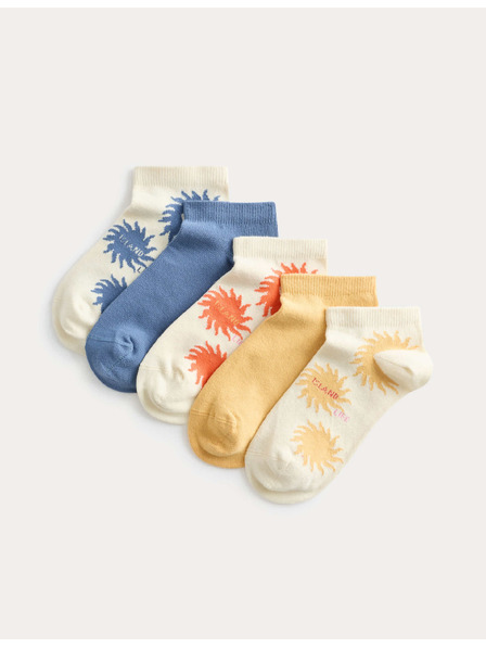 Marks & Spencer Къси чорапи Trainer Liners™ с високо съдържание на памук, 5 чифта в опаковка (6 малко – 7 голямо) Marks & Spencer крем