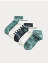 Marks & Spencer Къси чорапи Trainer Liners™ Gaming, 5 чифта в опаковка (6 малко – 7 голямо) Marks & Spencer зелено