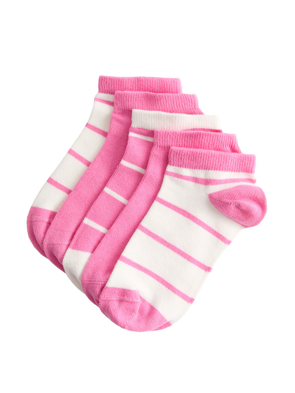 Marks & Spencer Къси чорапи Trainer Liners™ с ивици и високо съдържание на памук, 5 чифта в опаковка (6 малко – 7 голямо) Marks & Spencer синьо