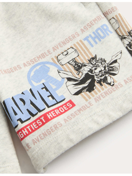 Marks & Spencer Спортни къси панталони Marvel™ с високо съдържание на памук (2–10 години) Marks & Spencer сиво