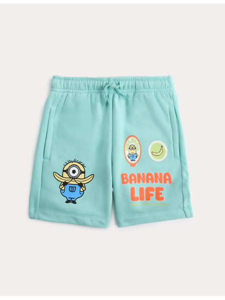 Marks & Spencer Къс панталон с високо съдържание на памук и графика Minions™ (2–8 години) Marks & Spencer зелено