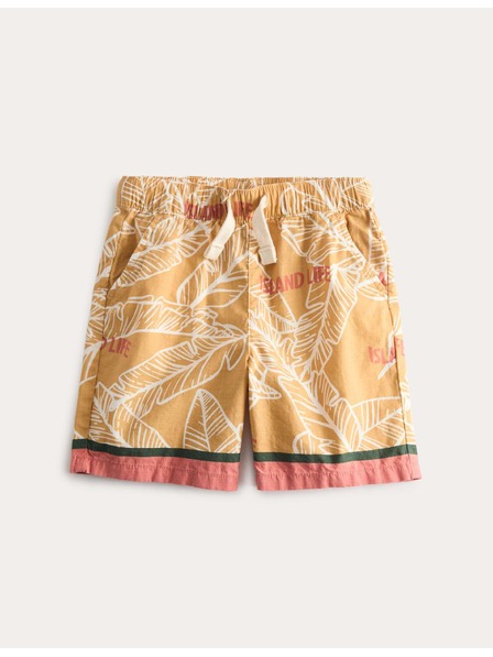 Marks & Spencer Къс панталон от чиста памук с тропически печат (2–8 години) Marks & Spencer оранжево