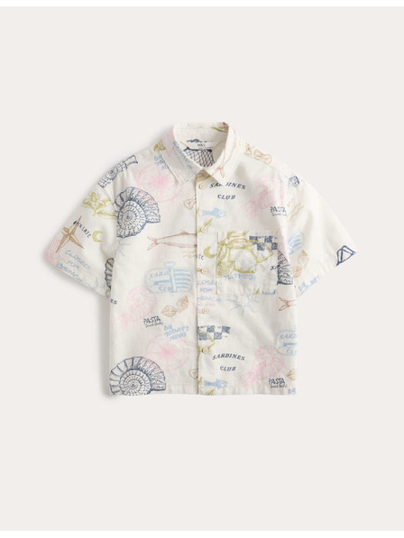 Marks & Spencer Риза от чист памук с печат на крайбережна сценерия (2–8 години) Marks & Spencer розова