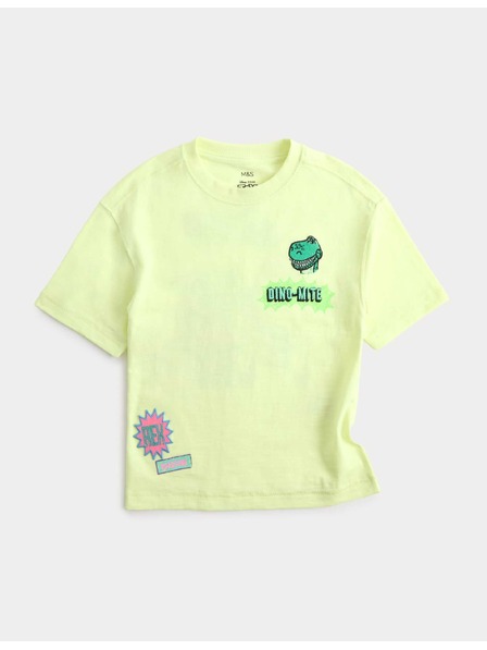 Marks & Spencer Динозаврска тениска Toy Story™ от чист памук (2–8 години) Marks & Spencer жълта