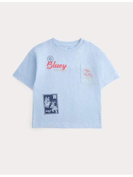 Marks & Spencer Тениска Bluey™ от чист памук (2–8 години) Marks & Spencer синя