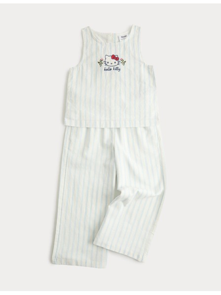 Marks & Spencer 2-частен комплект с мотив Hello Kitty™ от чист памук (2–8 години) Marks & Spencer крем