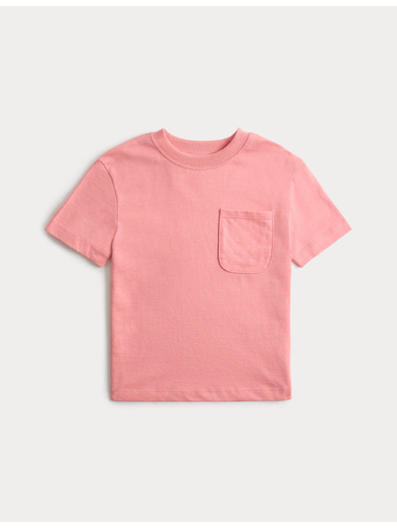 Marks & Spencer Тениска с джоб, 100% памук (2–8 години) Marks & Spencer оранжева
