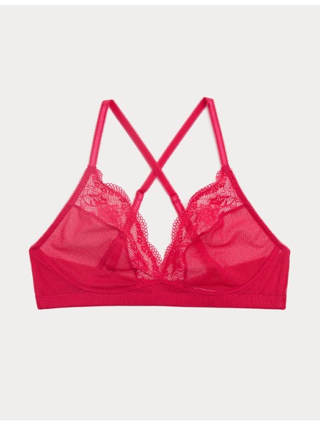 Marks & Spencer Дантелена деколте сутиен без костици (A–E) Marks & Spencer червена