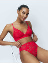 Marks & Spencer Дантелена деколте сутиен без костици (A–E) Marks & Spencer червена