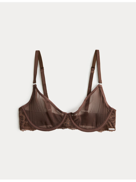 Marks & Spencer Дантелена сутиен Savannah с костици и полукопчета (A-E) Marks & Spencer кафяви