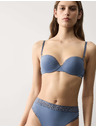Marks & Spencer Балконен push-up сутиен Boston от микрофибър с костици Marks & Spencer син