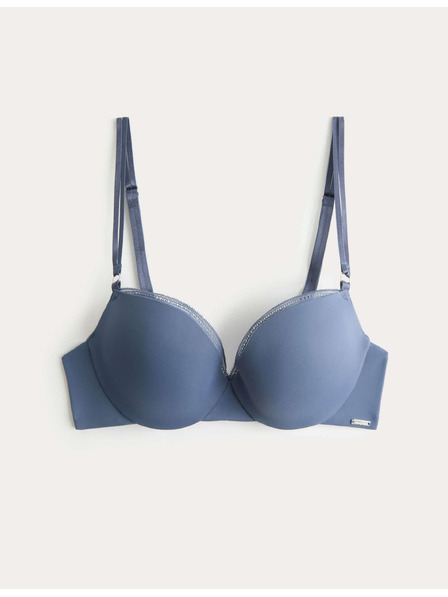 Marks & Spencer Балконен push-up сутиен Boston от микрофибър с костици Marks & Spencer син