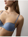 Marks & Spencer Балконен push-up сутиен Boston от микрофибър с костици Marks & Spencer син