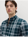 Marks & Spencer Карирана риза от смес лен и памук Marks & Spencer синя