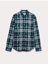 Marks & Spencer Карирана риза от смес лен и памук Marks & Spencer синя