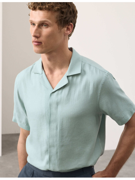 Marks & Spencer Ризи от лнена смес с къс ръкав Marks & Spencer зелен