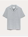 Marks & Spencer Ризи от лнена смес с къс ръкав Marks & Spencer син