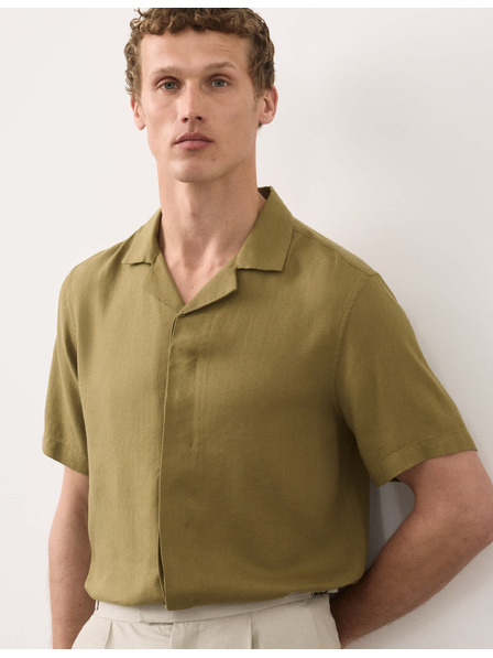 Marks & Spencer Ризи от лнена смес с къс ръкав Marks & Spencer зелен
