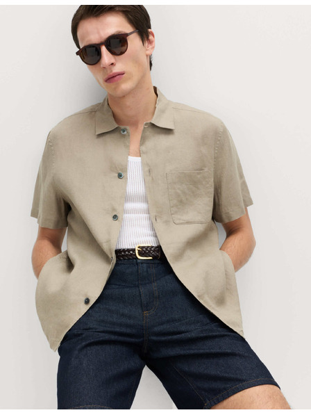 Marks & Spencer Риза от чист лен Marks & Spencer бежова
