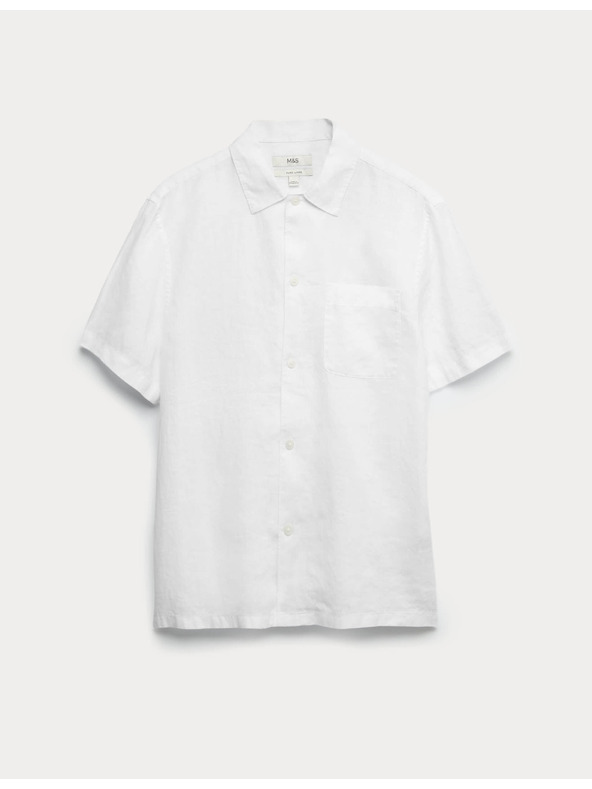 Marks & Spencer Риза от чист лен Marks & Spencer бяла