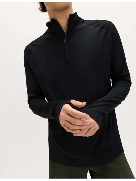Marks & Spencer Безшевен спортен топ с половин цип Marks & Spencer черен