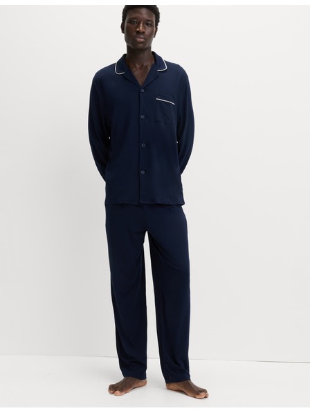 Marks & Spencer Пижамен комплект от памук и модал Marks & Spencer военноморски син