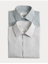 Marks & Spencer Карирани ризи с нормален силует, лесни за гладене, 2 бр. Marks & Spencer зелена