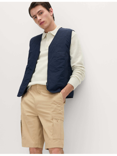 Marks & Spencer Шортки с джобове прав крой Marks & Spencer бежова