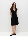 Marks & Spencer Джърси кръгла мини рокля с понижен пояс и V деколте Marks & Spencer черна