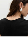Marks & Spencer Джърси кръгла мини рокля с понижен пояс и V деколте Marks & Spencer черна
