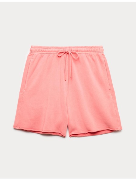 Marks & Spencer Спортни шортс с висока талия от чиста памук Marks & Spencer розово