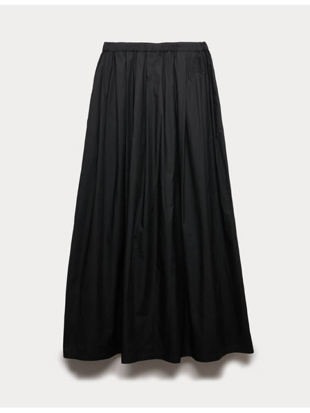 Marks & Spencer Плисирана макси пола от чиста памук Marks & Spencer черно