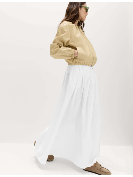 Marks & Spencer Плисирана макси пола от чиста памук Marks & Spencer бяло