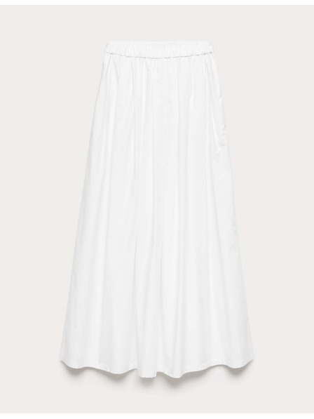 Marks & Spencer Плисирана макси пола от чиста памук Marks & Spencer бяло