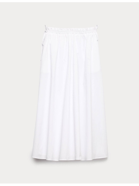 Marks & Spencer Попелинена миди пола от чиста памук Marks & Spencer бяло