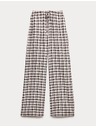 Marks & Spencer Панталони от Gingham материал, с висок процент лен със широки крачоли Marks & Spencer кафяво