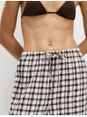 Marks & Spencer Панталони от Gingham материал, с висок процент лен със широки крачоли Marks & Spencer кафяво