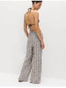 Marks & Spencer Панталони от Gingham материал, с висок процент лен със широки крачоли Marks & Spencer кафяво