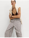 Marks & Spencer Панталони от Gingham материал, с висок процент лен със широки крачоли Marks & Spencer кафяво